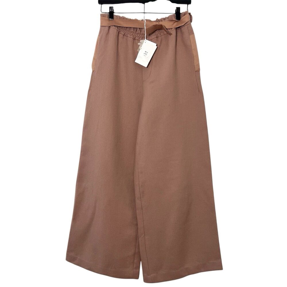Antipast Artisan Wide Leg Pants Womens 2 Peach Georgette Wool Dress‎ Pants
